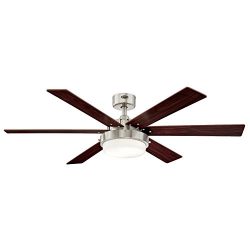 Westinghouse Lighting 7205100 Alloy II 52-inch Brushed Nickel Indoor Ceiling Fan, LED Light Kit  ...