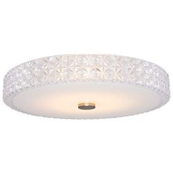 Kira Home Maxine 15″ Modern Flush Mount Ceiling Light, 18W Integrated LED (60W eq.), Clear ...