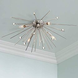 Possini Euro Janae 29″ Wide Polished Nickel Ceiling Light – Possini Euro Design