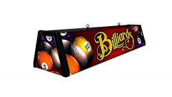 44″ Acrylic Pool Table Light, RED BILLIARDS