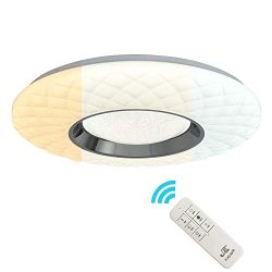 Horisun Smart LED Flush Mount Ceiling Light 2.4G Dimmable Color Changing Light with Remote Contr ...