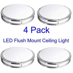 FulBrite 14-inch Ceiling Light Fixture LED Flush Mount, Dimmable, Round 15 Wattage, 3000K Warm W ...