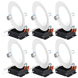 Sunco Lighting 6 Pack 6 Inch Slim LED Downlight with Junction Box, 14W=100W, 850 LM, Dimmable, 5 ...