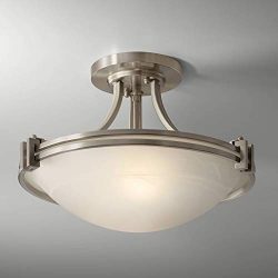 Deco Ceiling Light Semi Flush Mount Fixture Brushed Nickel 16″ for Bedroom Kitchen – ...