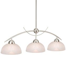 Kira Home Athena 31″ Contemporary 3-Light Pendant Island Light + Alabaster Glass Shades, A ...