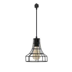 H-Type Track Pendant Lighting One-Light E26 Vintage Metal Cage Pendant Lamps Lighting Chandelier ...