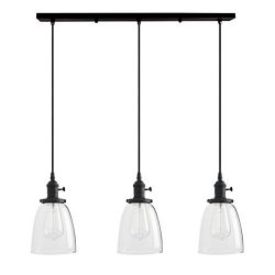 Permo Vintage Rustic Industrial 3-Lights Kitchen Island Chandelier Triple 3 Heads Pendant Hangin ...