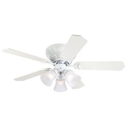 Westinghouse Lighting 7215000 Contempra Trio 42-Inch White Indoor Ceiling Fan, Light Kit with Fr ...