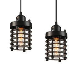 Industrial Pendant Light Licperron E26 E27 Base Edison Caged Industrial Hanging Pendant Light Vi ...