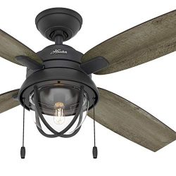 Hunter Fan 52 inch Casual Natural Iron Indoor Ceiling Fan with Light Kit (Renewed)