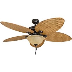 Honeywell Ceiling Fans 50507-01 Palm Island 52-Inch Tropical Ceiling Fan with Tuscan Bowl Light, ...