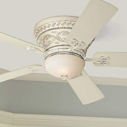 52″ Ancestry Hugger Ceiling Fan with Light LED Dimmable Remote Control French Rubbed White ...