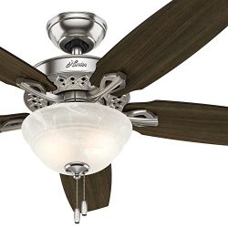 Hunter fan 52 inch Indoor Brushed Nickel Ceiling Fan With Bowl Light kit (Renewed)