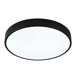 SAISHUO Round LED Flush Mount, 15.7in 24W 6000K(Cold White), Ultra-Thin Ceiling Light Fixture fo ...