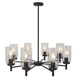 VINLUZ Contemporary Chandeliers Large 8 Lights Oil Rubbed Bronze Modern Lighting Fixtures Hangin ...