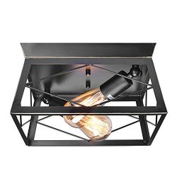 HMVPL Industrial Pendant Lighting Fixtures, Farmhouse Flush Mount Close to Ceiling Light Mini Ce ...