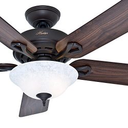 Hunter Fan 52 inch New Bronze Ceiling Fan with a Snowflake Scavo Light Kit, 5 Blade (Renewed)