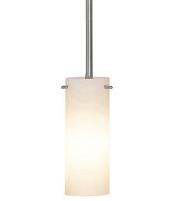 NEW Simple Modern Frosted Glass Pendant Light Brushed Finish | Contemporary Sleek Cylinder Desig ...