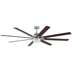 Rivet Modern Remote Control DC Motor Ceiling Fan with 18W Integrated LED Light – 72 x 72 x ...