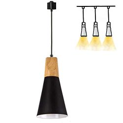 H-Type Track Mount Light Modern Wood Pendant Lights Kitchen Lighting Scandinavian Light Fixture  ...