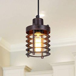 LNC Pendant Lighting for Kitchen Island Farmhouse Barn Warehouse Mini Cage Ceiling Lamp with Bro ...