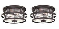 Westinghouse Lighting Weatherby Two-Light Flush-Mount, Weathered Bronze Finish with Clear Glass  ...