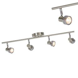 MELUCEE 4 Lights Track Lighting Ceiling Brushed Nickel, Modern Kitchen Ceiling Light Spotlight W ...