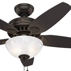 Hunter Fan 44 inch Premier Bronze Indoor Ceiling Fan with Light Kit (Renewed)