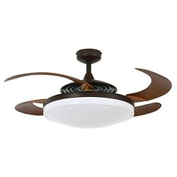 Fanaway 21093301 Evo2 Retractable 4 Blade Indoor Ceiling Fan with Dimmable LED Light Kit and Rem ...