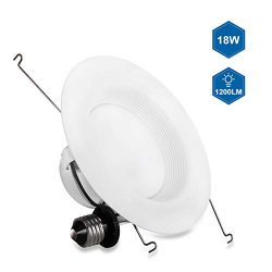 JJC 5/6 inch LED Recessed Lighting,Baffle Trim,18W(75W Equiv.) Dimmable LED Can Lights,3000K-War ...