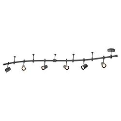 Globe Electric 59457 Flexigon 6-Light Flexible Track Lighting, 2X 42″ Rails, Black, Bulbs  ...