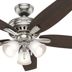 Hunter Fan 52 inch Brushed Nickel Ceiling Fan with a CFL Light Kit (Renewed) (Brushed Nickel)