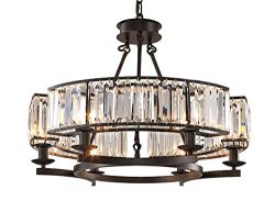 Yue Jia Luxury Contemporary Round Island Crystal Chandelier Flush Mount Pendant Light Lighting F ...