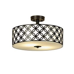 Popity home Double Drum Chandelier Flush Mount Ceiling Lights,Diameter 16 Inch 2 Lights