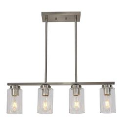 TODOLUZ 4 Light Island Pendant Lighting Nickel