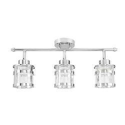 Globe Electric 59451 Wexford 3-Light Track Lighting, Chrome, Clear Glass Shades