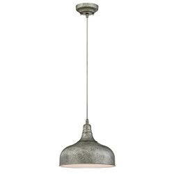 Westinghouse Lighting 6330100 One-Light Indoor Pendant, Antique Steel Finish with Metal Shade