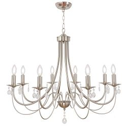 Lucidce 8 Lights Luxury Crystal Farmhouse Chandelier Lighting Contemporary Pendant Lights Fixtur ...