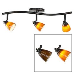 Direct-Lighting 3 Lights Adjustable Track Lighting Kit – Dark Bronze Finish – Amber  ...