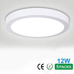 12W Flush Mounted LED Panel Wall Ceiling Down Lights,Close to Ceiling Fixture, Panel Lamp Mount  ...
