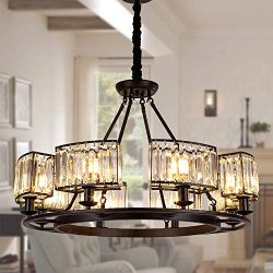 OSAIRUOS Rustic Crystal Chandeliers Modern Contemporary Ceiling Light Fixtures Vintage Pendant L ...